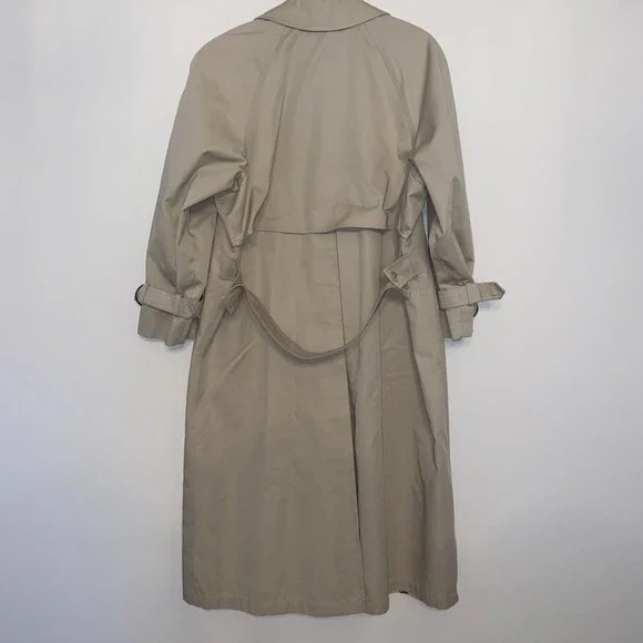 Vintage Misty Harbor Tan Trench Coat Women's Button Front Rain Coat 80s 90s